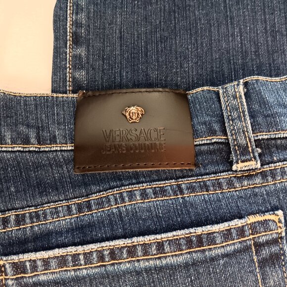 Vintage Versace Jeans Couture High Waisted Medusa Head Denim 33/47 - Picture 9 of 12